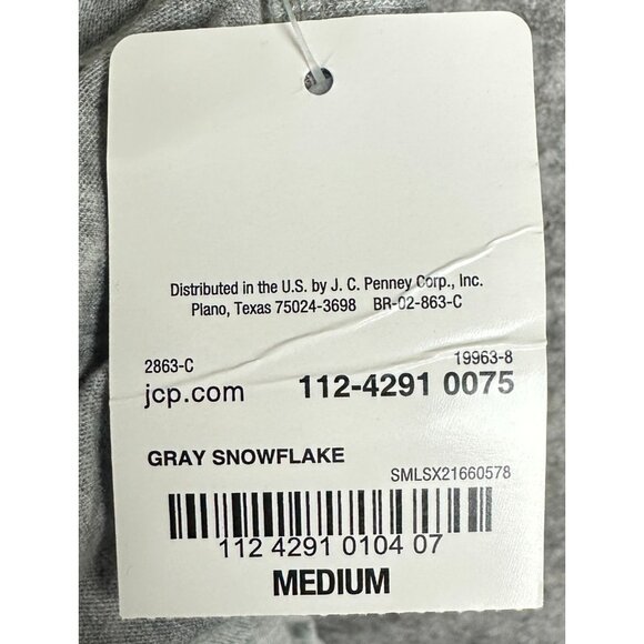 Sleep Chic Pajama Women M Gray Snowflake Long-Sleeve - Picture 5 of 10